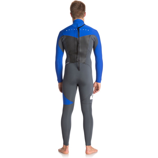 Quiksilver Syncro Series 4/3mm Back Zip GBS Wetsuit GUNMETAL / ROYAL BLUE EQYW103041